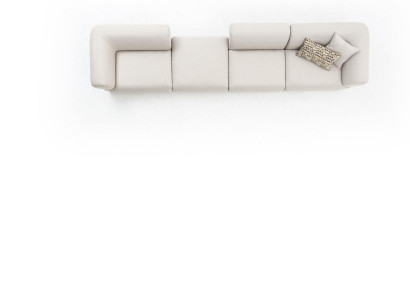 Sofa Beige Wohnzimmer Modern Stil Sofa 6 Sitzer Möbel Textil 430cm
